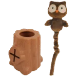 Jouet à friandises en caoutchouc avec peluche, hibou, 6,5 x 8 x 13,2 cm – AFP Treats In "V" Hiders - Tree-Hider – Image 4
