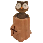 Jouet à friandises en caoutchouc avec peluche, hibou, 6,5 x 8 x 13,2 cm – AFP Treats In "V" Hiders - Tree-Hider – Image 3