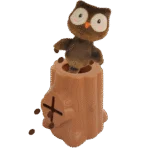 Jouet à friandises en caoutchouc avec peluche, hibou, 6,5 x 8 x 13,2 cm – AFP Treats In "V" Hiders - Tree-Hider – Image 2