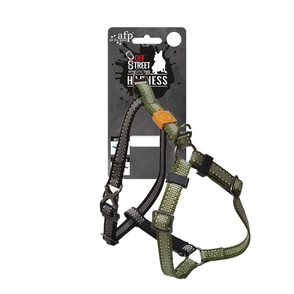 Harnais anti traction pour chien, déperlant, vert olive, taille XL, 70 à 100 cm – AFP Off Street – Image 1