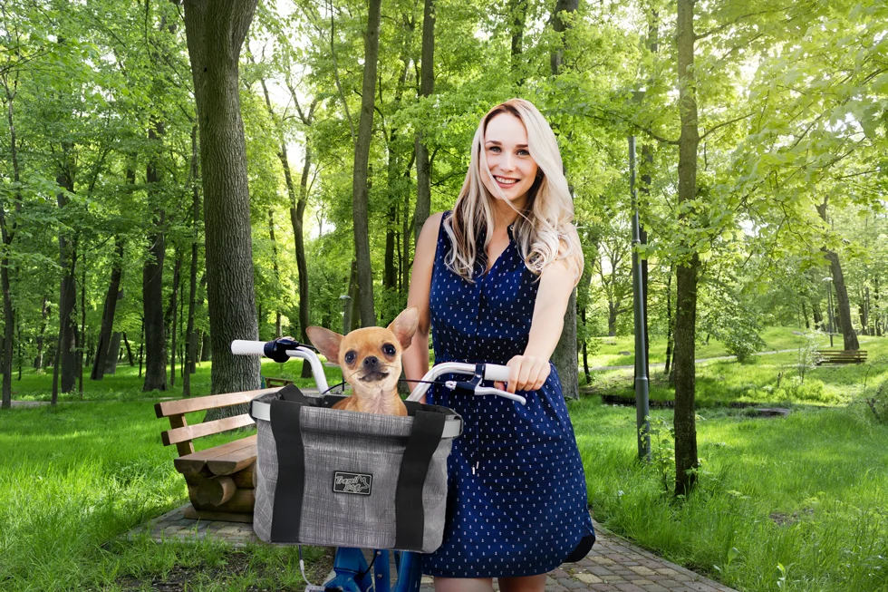 Panier de vélo pour chien avec fixation au guidon, jusqu’à 8 kg – AFP Travel Dog - Easy-go Bicycle Pet Basket – Image 3