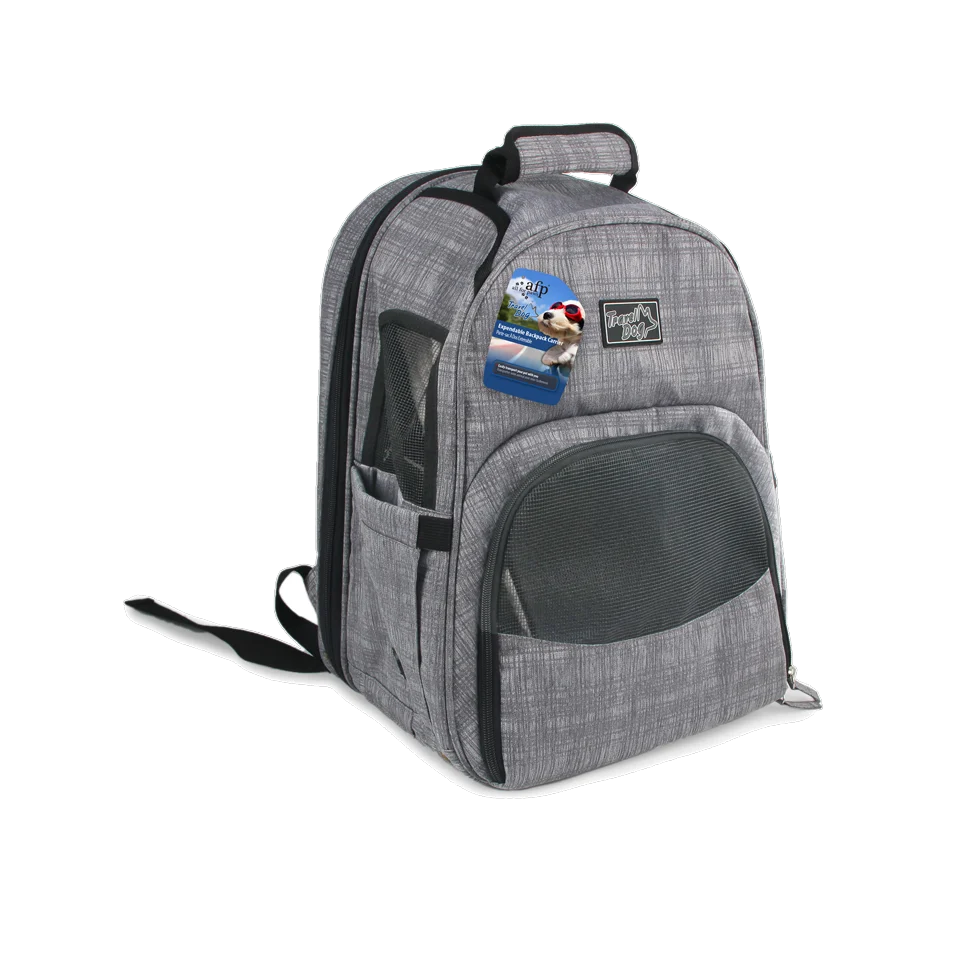 Sac à dos extensible pour chien avec mesh, 46 x 30 x 20 cm – AFP Travel Dog - Expandable Backpack Carrier – Image 2