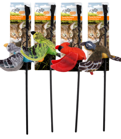 Canne à pêche pour chat avec oiseau et cataire – AFP Natural Instincts Bird Wand