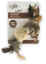 Balle pour chat avec herbe à chat et bruit d’oiseau, 5 x 5 x 3 cm – AFP Lambswool Lamb Ball – Image 2