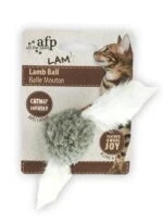 Balle pour chat avec herbe à chat et bruit d’oiseau, 5 x 5 x 3 cm – AFP Lambswool Lamb Ball – Image 4