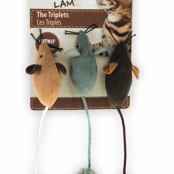 Souris jouets avec herbe à chat, 3 pièces – AFP Lambswool The Triplets