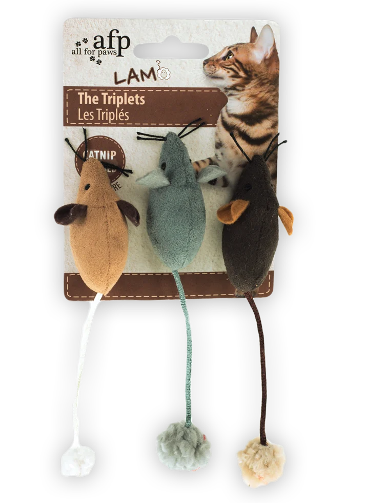 AFPK02102.png Souris jouets avec herbe à chat, 3 pièces – AFP Lambswool The Triplets – Image 1