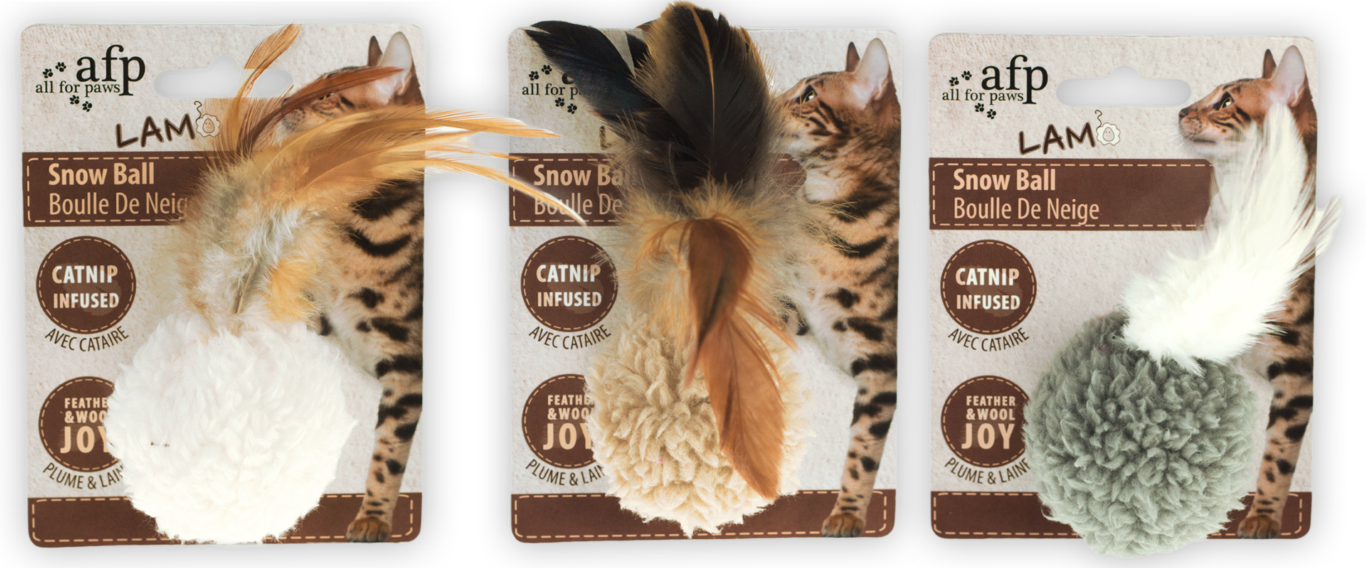 Kattenspeelgoed met catnip – AFP Lambswool Snow Ball Jouet pour chat avec cataire – AFP Lambswool Snow Ball