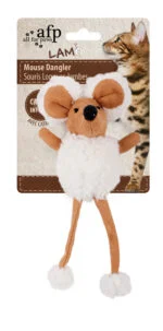 Souris jouet avec herbe à chat et plastique qui crépite, 16 cm – AFP Lambswool Mouse Dangler – Image 4