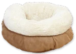 Panier donut pour chien en peluche beige, 45 x 45 x 25 cm – AFP Lambswool Donut Bed