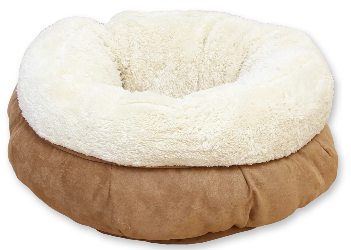 Panier donut pour chien en peluche beige, 45 x 45 x 25 cm – AFP Lambswool Donut Bed – Image 1
