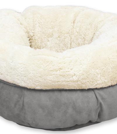 Panier donut en peluche gris pour chien, 45 x 45 x 25 cm – AFP Lambswool Donut Bed