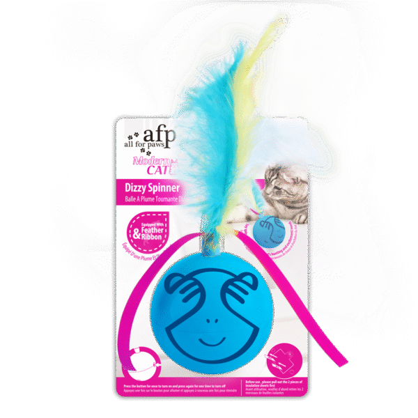 Balle rotative pour chat avec plumes et rubans – AFP Modern Cat Dizzy Spinner