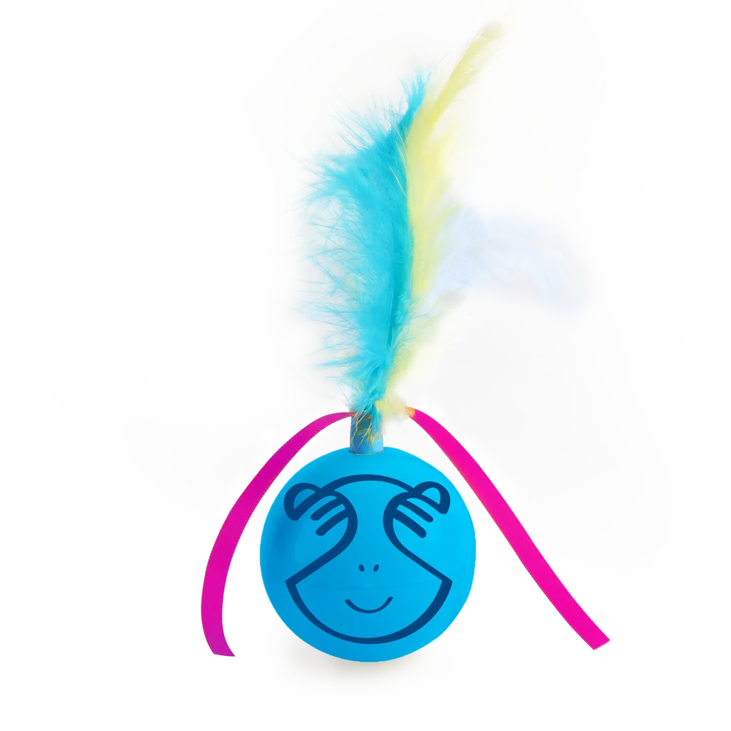 Balle rotative pour chat avec plumes et rubans – AFP Modern Cat Dizzy Spinner – Image 2