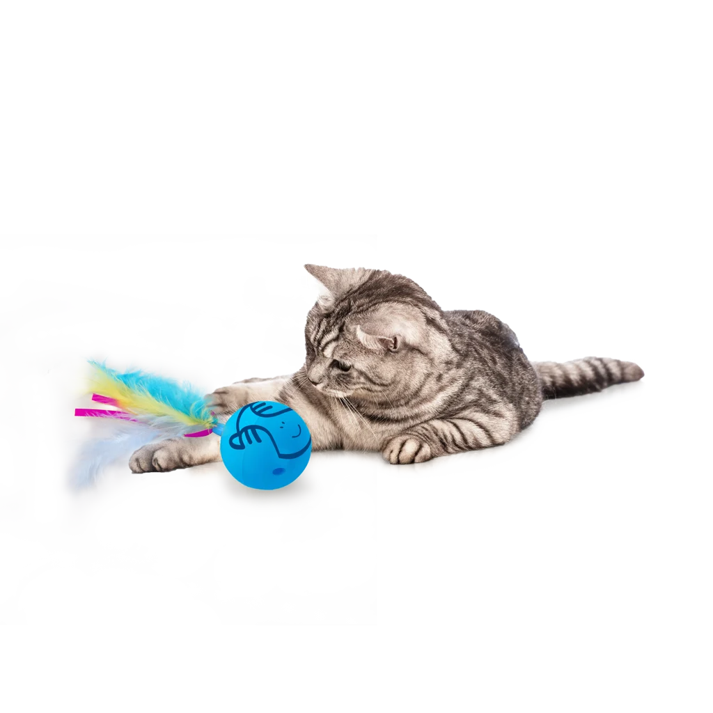 Balle rotative pour chat avec plumes et rubans – AFP Modern Cat Dizzy Spinner – Image 3