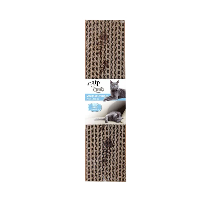 Griffoir en carton avec herbe à chat, taille S – AFP Classic Comfort - Cat Scratcher S – Image 1