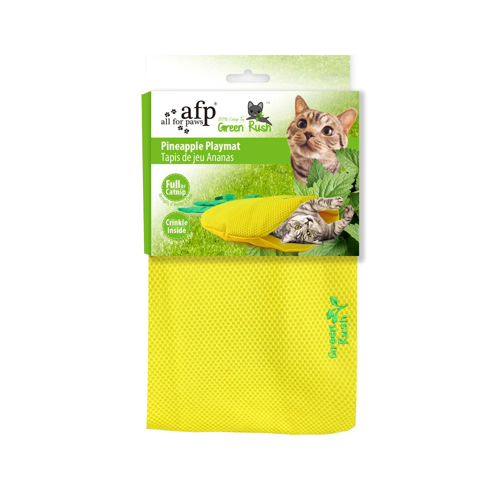 Tapis de jeu pour chat en forme d’ananas avec herbe à chat – AFP Green Rush - Play Mat Ananas – Image 1