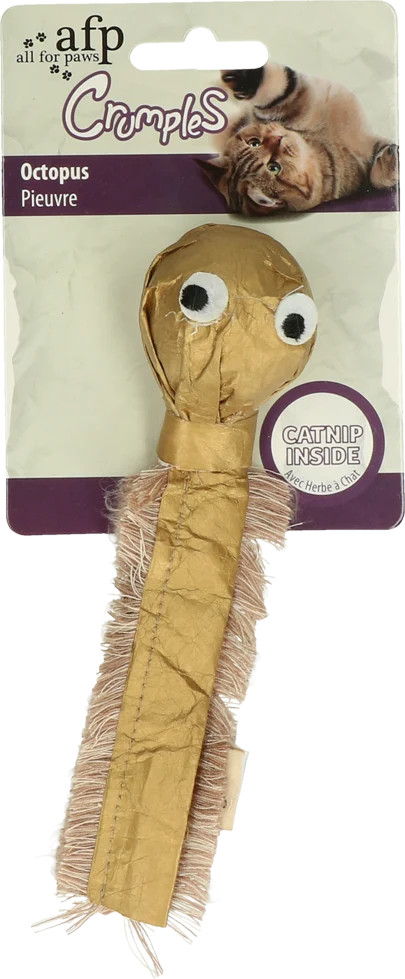 Jouet pour chat en papier avec herbe à chat, 17 x 4 x 0,5 cm – AFP Crumples - Octopus – Image 1