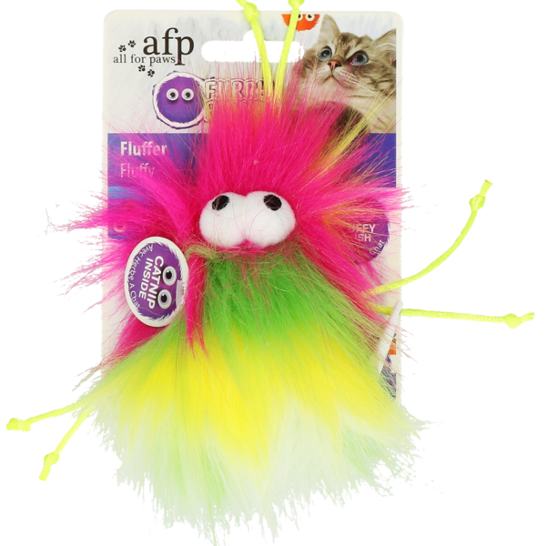 Balle pour chat avec ficelles et cataire, 8 x 5,5 x 3 cm – AFP Furry Ball - Fluffer