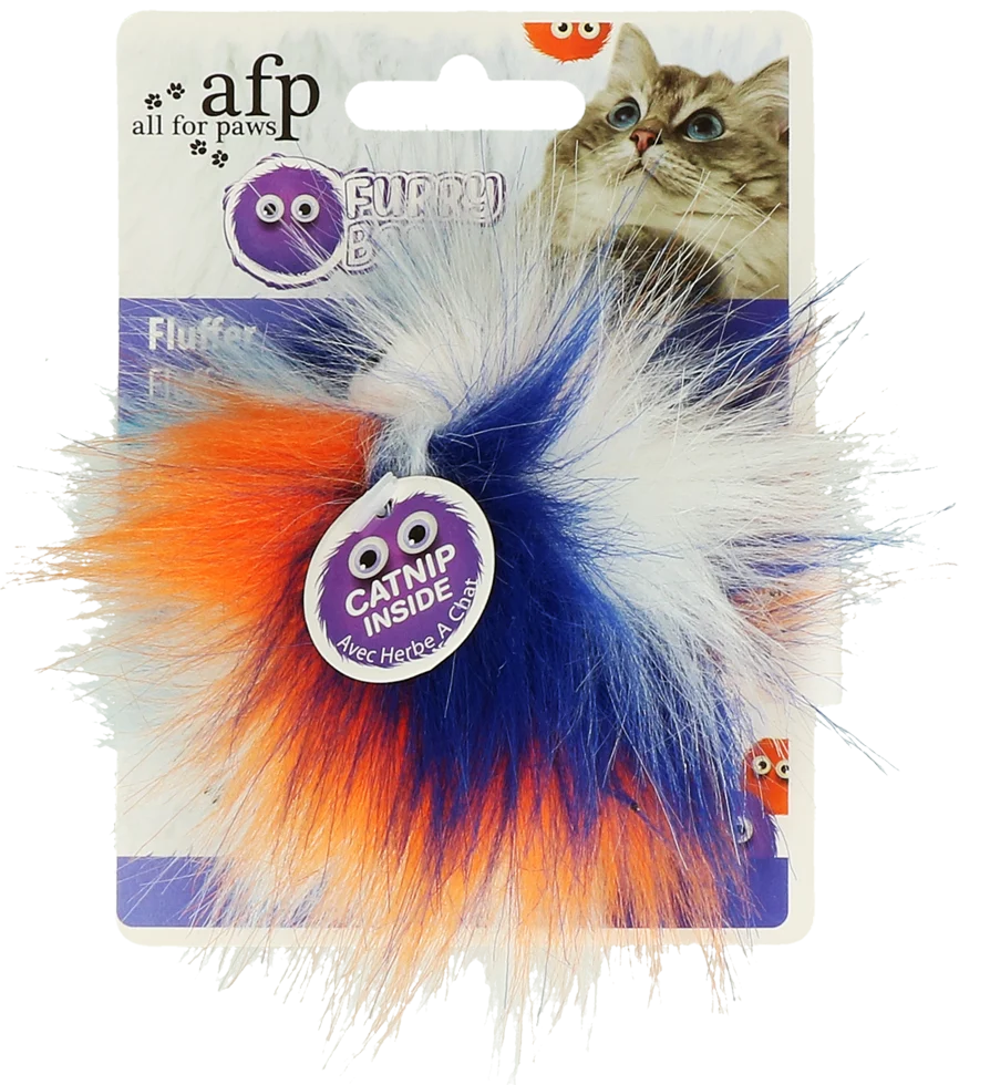AFPK02803.png Balle pour chat avec herbe à chat, Ø 5 cm, orange – AFP Furry Ball - Fluffy Ball – Image 1