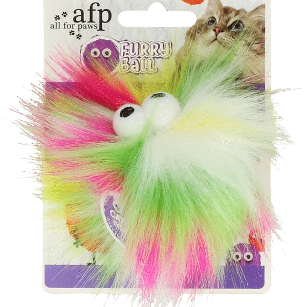 Balle pour chat avec herbe à chat, Ø 5 cm, jaune – AFP Furry Ball - Fluffy Ball