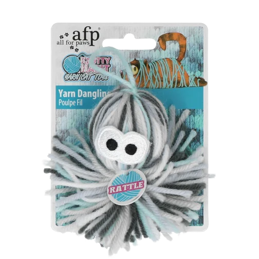 Jouet pieuvre en fil pour chat avec herbe à chat et grelot, 11,5 x 8,5 x 4,5 cm – AFP Knotty Habit - Yarn Dangling Octopus – Image 2