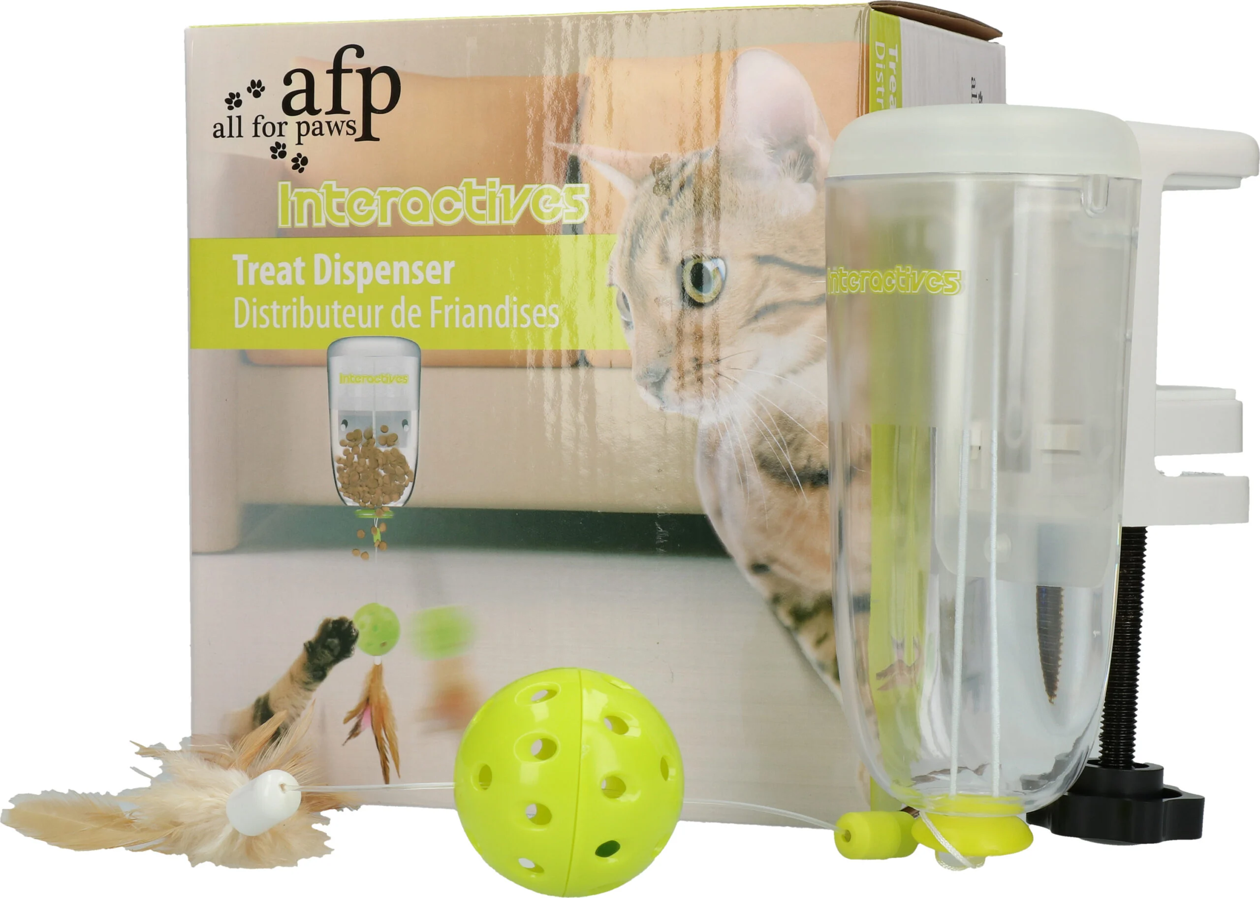 Distributeur de friandises pour chats avec plume, 45 x 6,5 x 9,5 cm – AFP Interactives - Treat Dispenser – Image 1