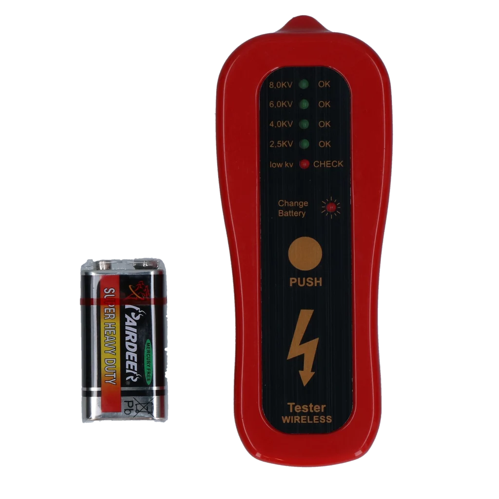 Testeur de clôture électrique à 4 niveaux LED, sans piquet de terre – Gobel – Image 1