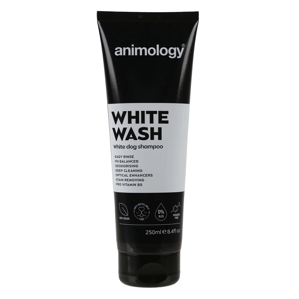Shampooing pour chiens à pelage blanc et clair, 250 ml – Animology White Wash – Image 1