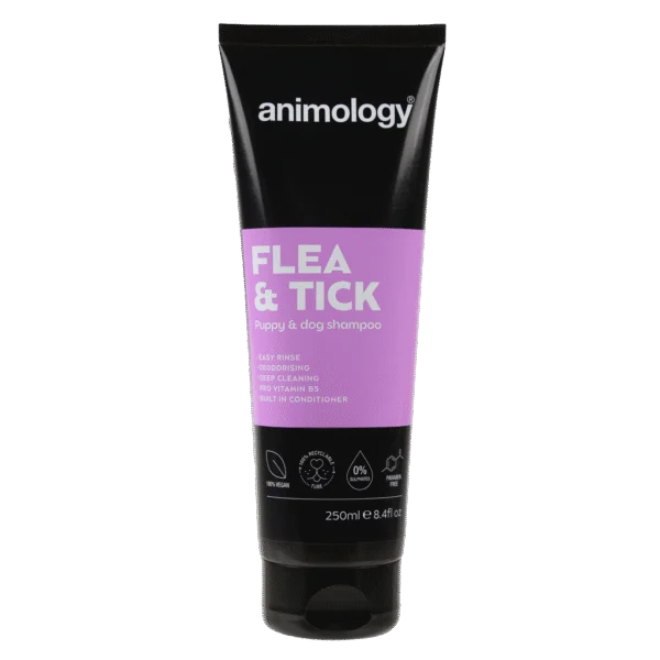 Shampooing pour chien pour éliminer les puces et les tiques par lavage, 250 ml – Animology Flea & Tick