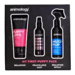 Kit de soins pour chiot avec shampooing, brume corporelle et spray shampooing, 3 produits – Animology My First Puppy Pack