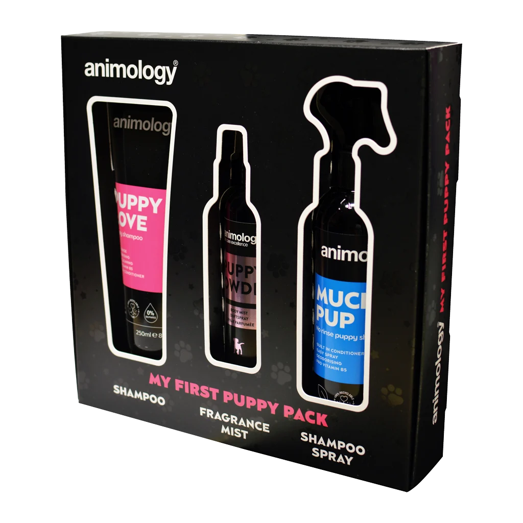 Kit de soins pour chiot avec shampooing, brume corporelle et spray shampooing, 3 produits – Animology My First Puppy Pack – Image 2