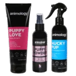 Kit de soins pour chiot avec shampooing, brume corporelle et spray shampooing, 3 produits – Animology My First Puppy Pack – Image 3