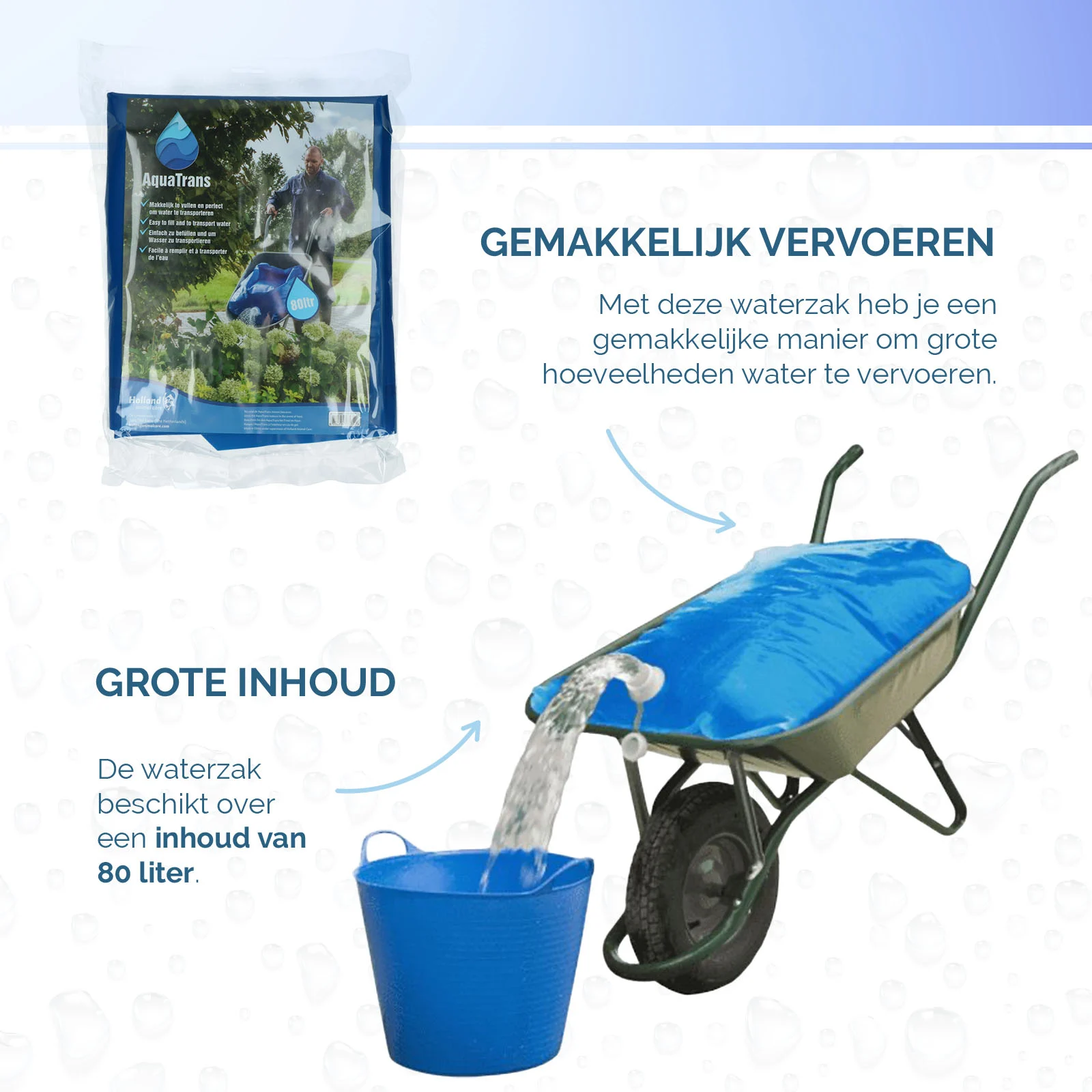 Réservoir d’eau pliable pour le transport de l’eau, 80 l – Hofman Animal Care AquaTrans – Image 5