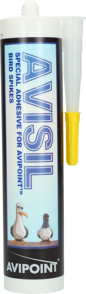 Mastic silicone transparent pour pics anti oiseaux, 310 ml – Avipoint Avisil – Image 1