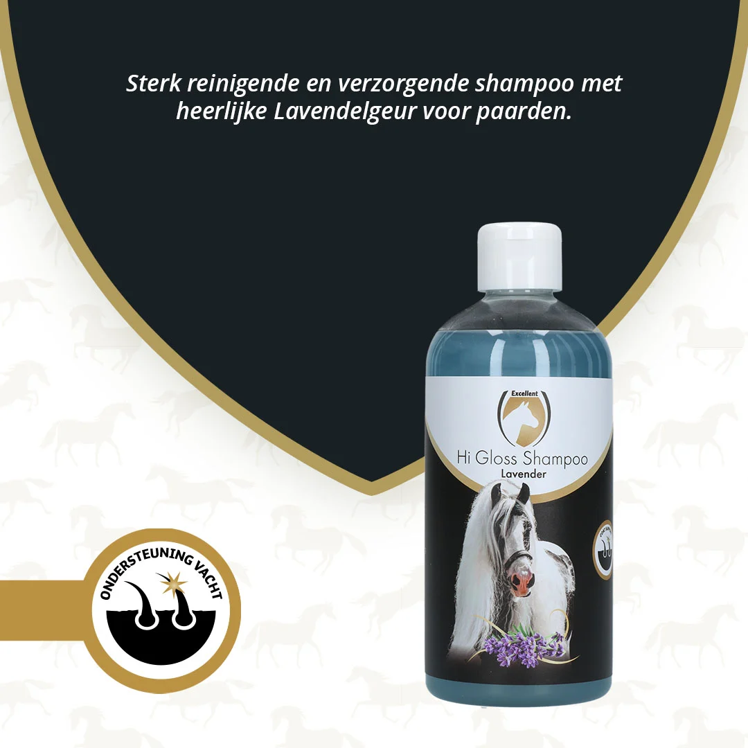 Shampoing pour chevaux pour un pelage brillant, 500 ml – Excellent Horse Hi Gloss Shampoo Lavender – Image 2