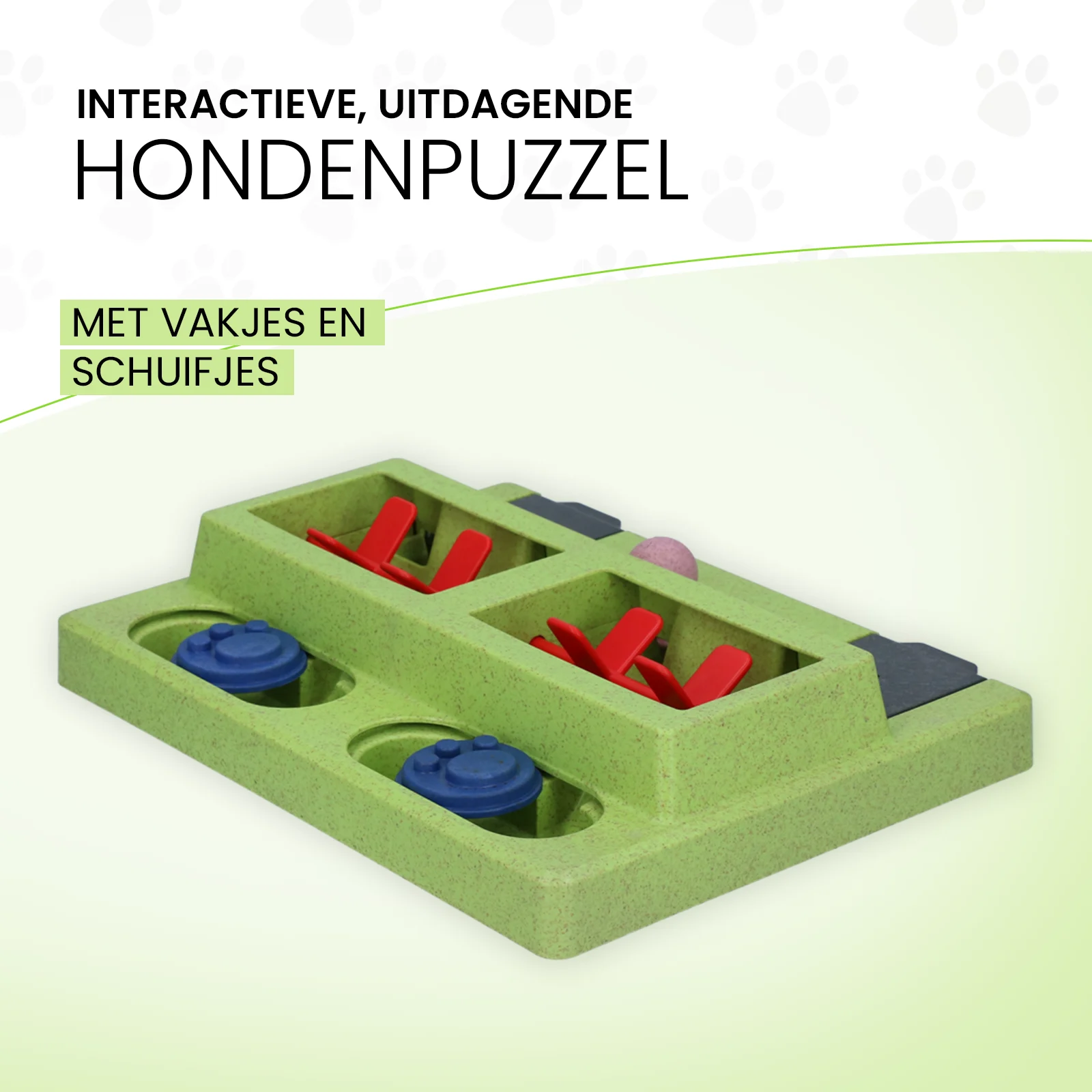Puzzle pour chien avec pieds antidérapants, pour croquettes et friandises – Eat Slow Live Longer Puzzle Squared – Image 3