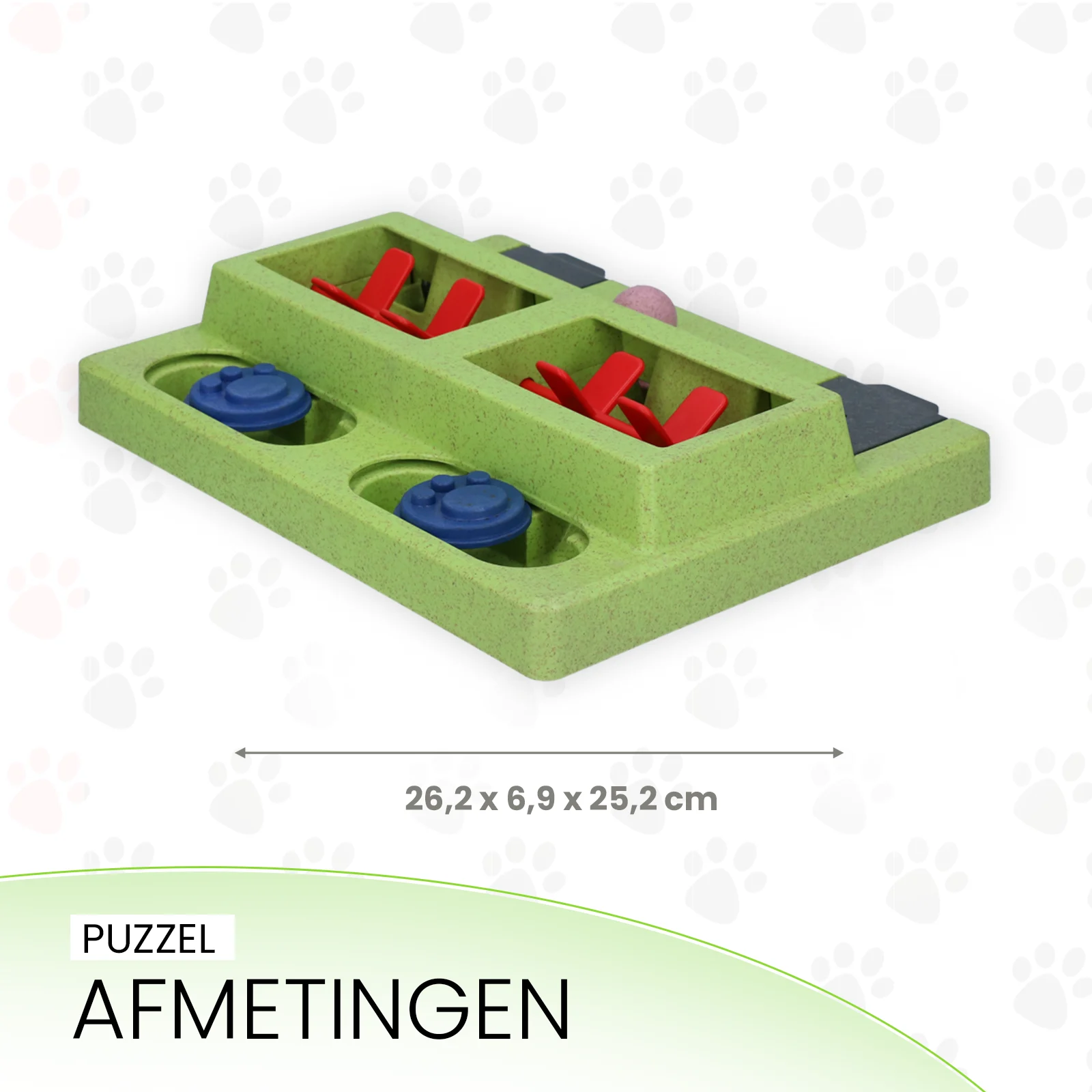 Puzzle pour chien avec pieds antidérapants, pour croquettes et friandises – Eat Slow Live Longer Puzzle Squared – Image 4