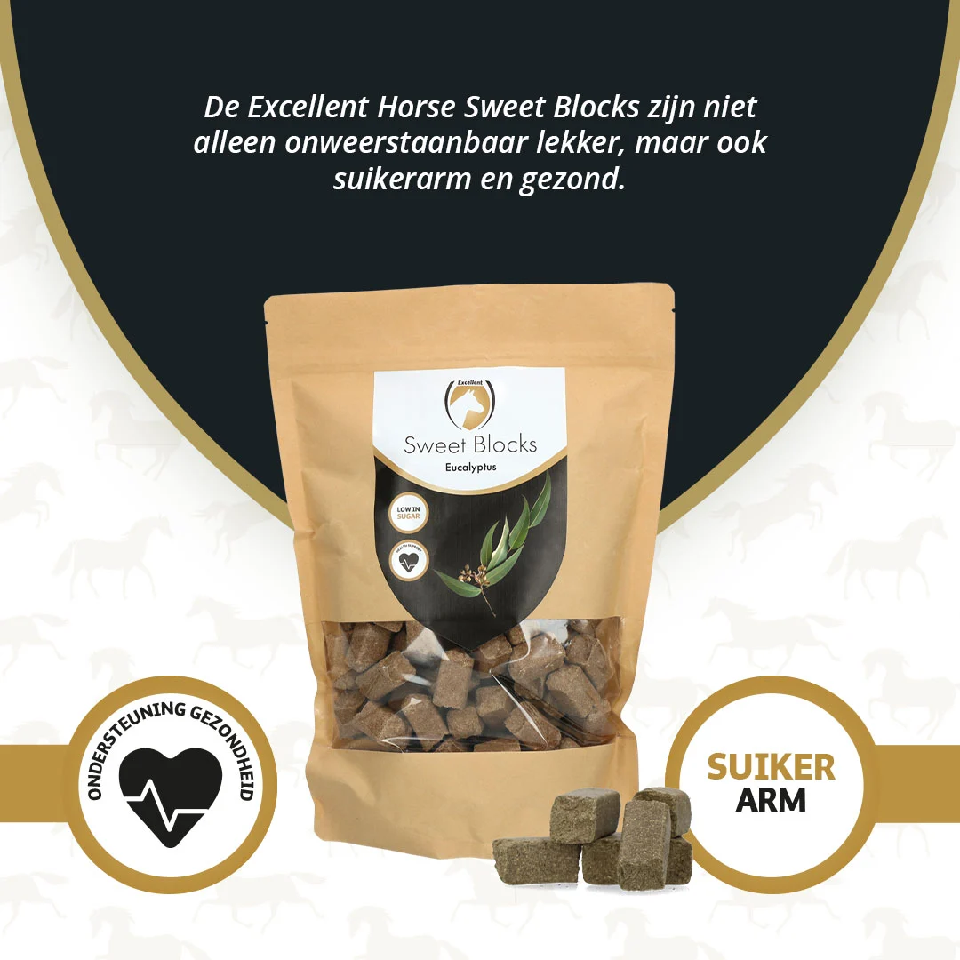 Friandises pour chevaux à l’eucalyptus, pauvres en sucre, 1 kg – Excellent Horse Sweet Blocks – Image 2