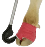Coupe bandage pour sabot avec lame arrondie et manche de 1 m