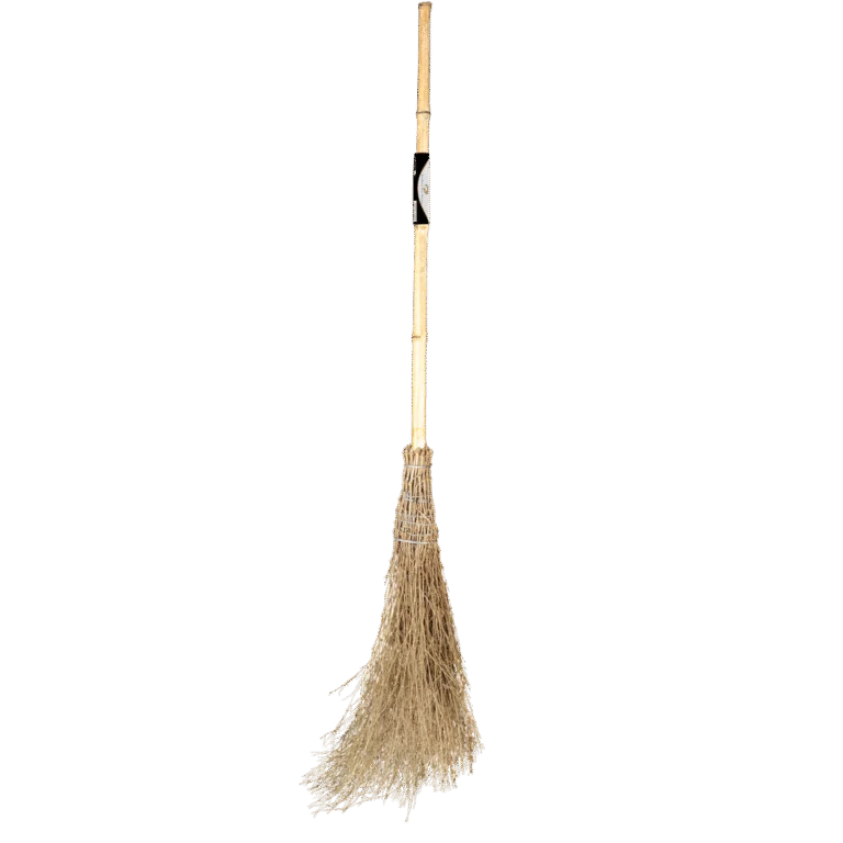 Balai de cour avec manche en bambou et branches de bouleau, 180 cm – Excellent Horse Bamboo Rijsbezem