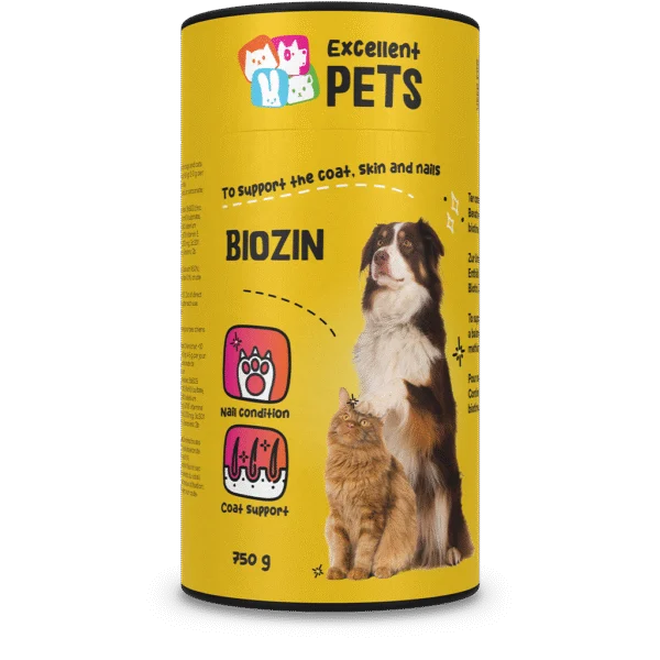 Complément pour le pelage des chiens et des chats, à la biotine, 750 g – Excellent Pets Biozin