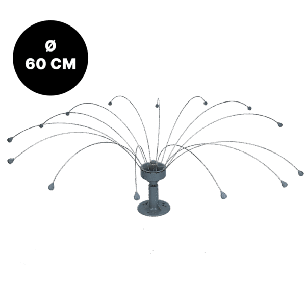 Dispositif anti oiseaux à tiges rotatives en inox, Ø 60 cm – Birdshield Longlegs