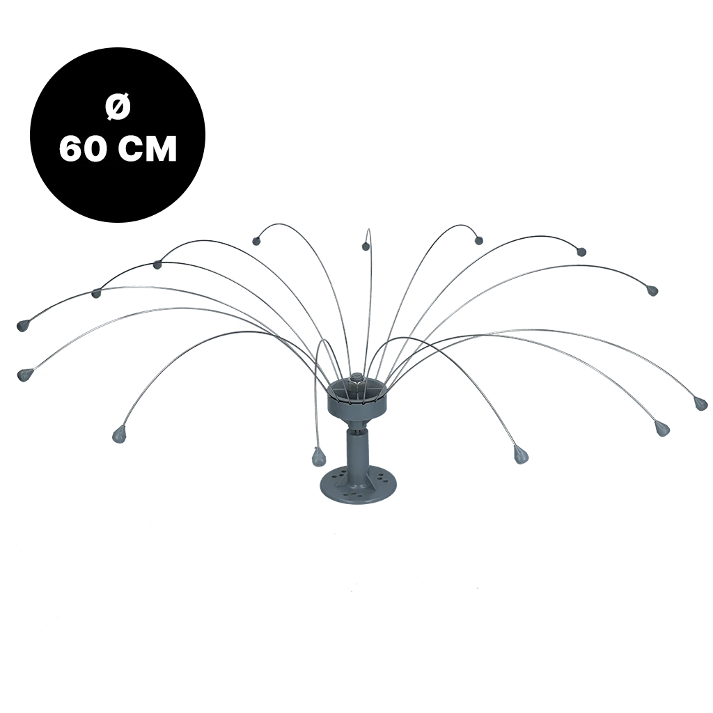 Dispositif anti oiseaux à tiges rotatives en inox, Ø 60 cm – Birdshield Longlegs – Image 1