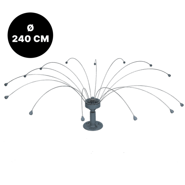Dispositif anti oiseaux à fils rotatifs en inox, Ø 240 cm – Birdshield Longlegs