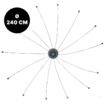 Dispositif anti oiseaux à fils rotatifs en inox, Ø 240 cm – Birdshield Longlegs – Image 2