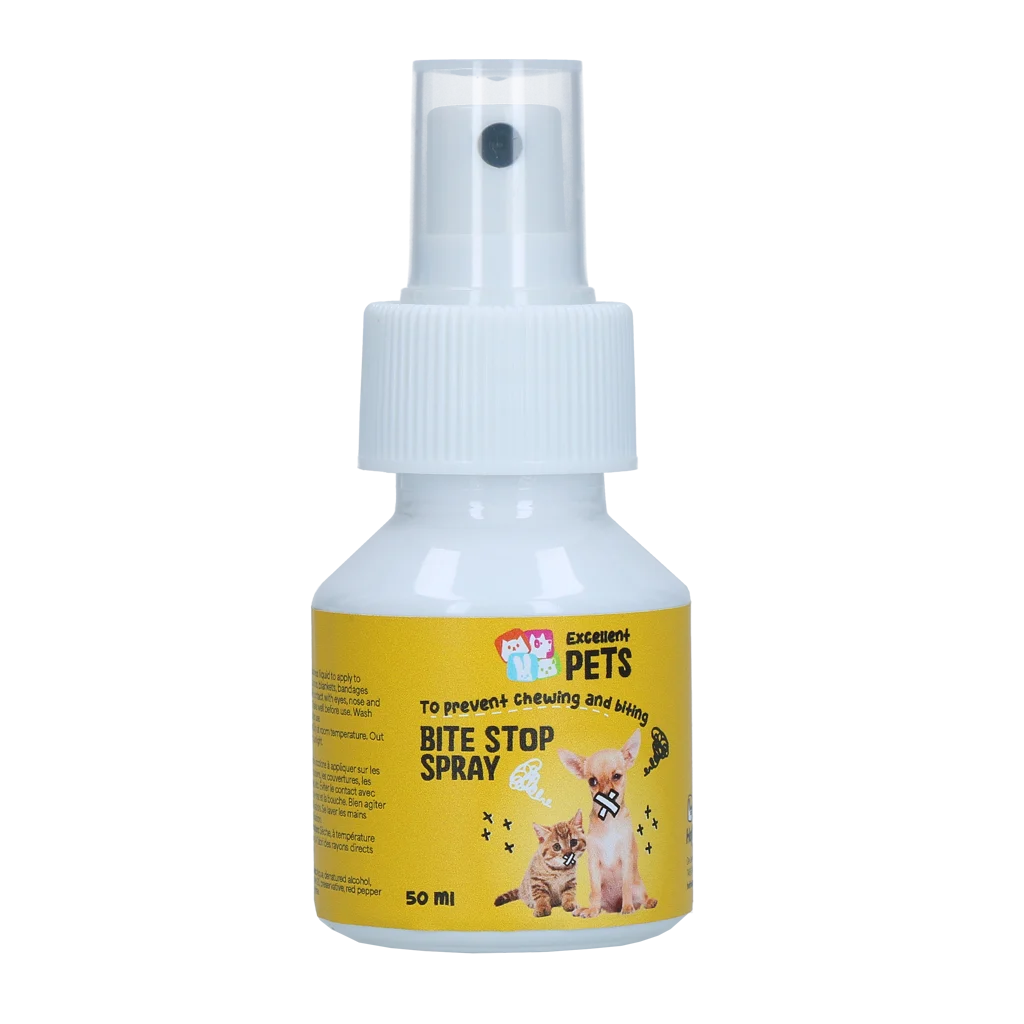 BITE0415.png Spray anti mordillement pour chiens et chats au goût amer, 50 ml – Excellent Pets Bite Stop Spray – Image 1