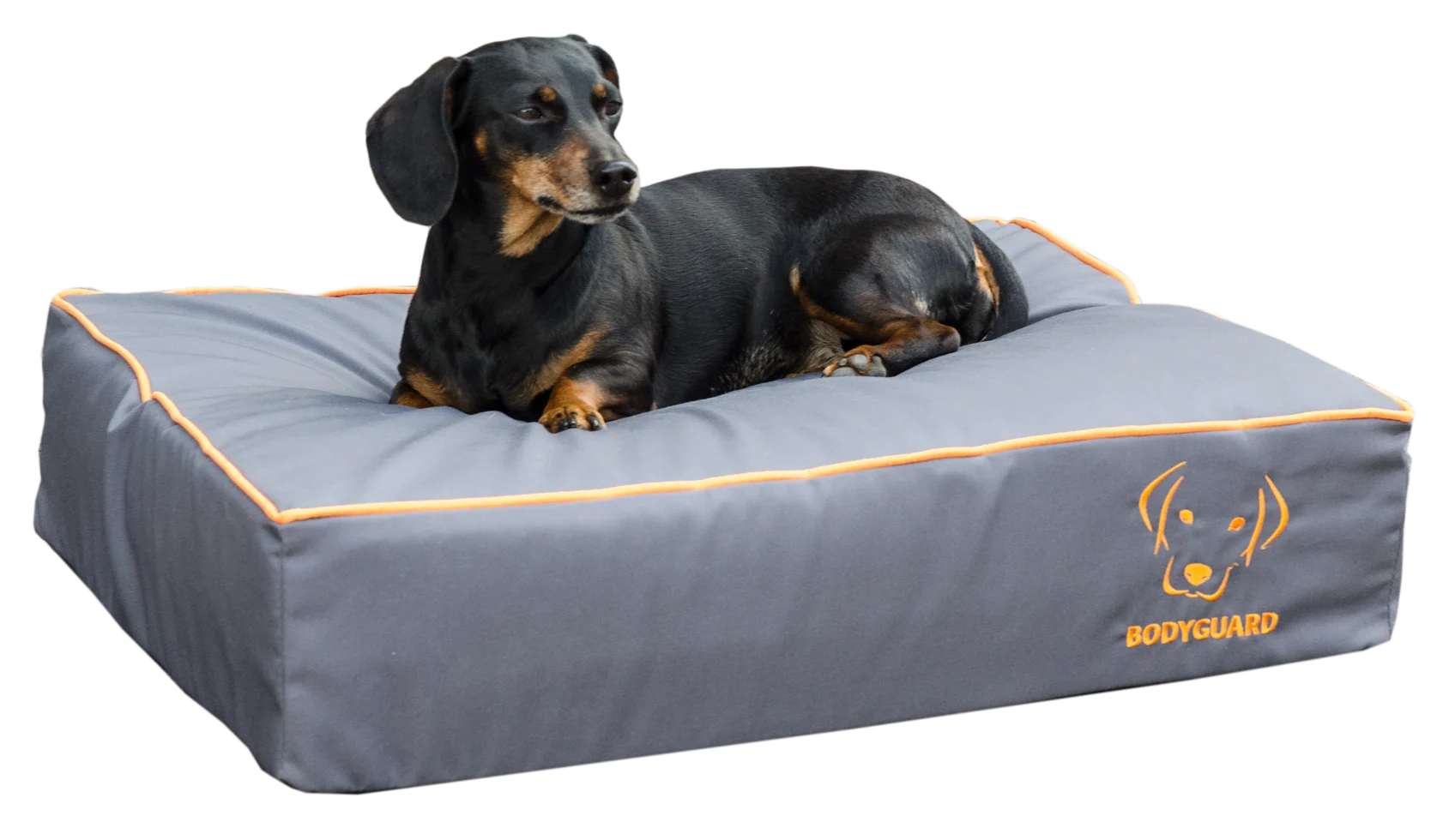 Couchage pour chien avec surface imprégnée et dessous antidérapant, gris S 65 x 50 cm – Bodyguard Royal Bed – Image 1