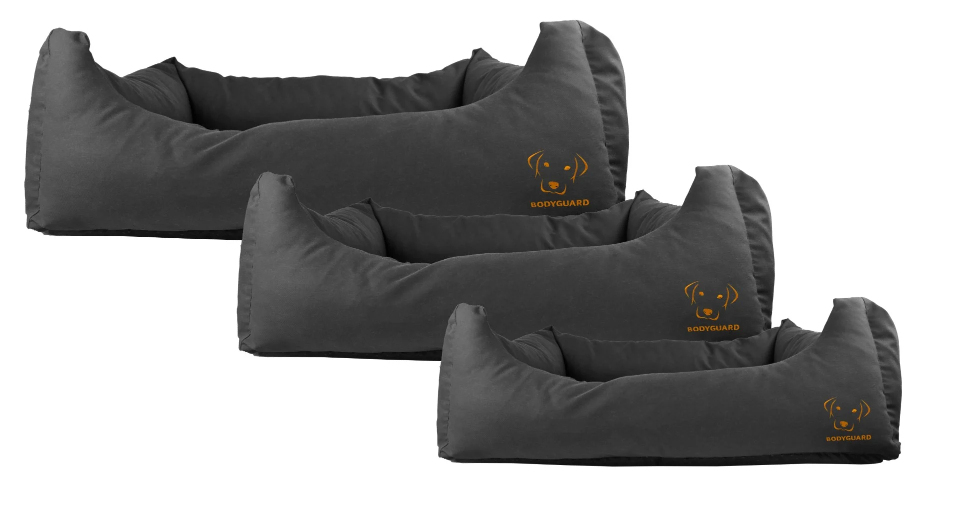 Couchage pour chien avec dessus imprégné et dessous antidérapant, noir, S 65 x 55 cm – Bodyguard Sofa Bed – Image 2