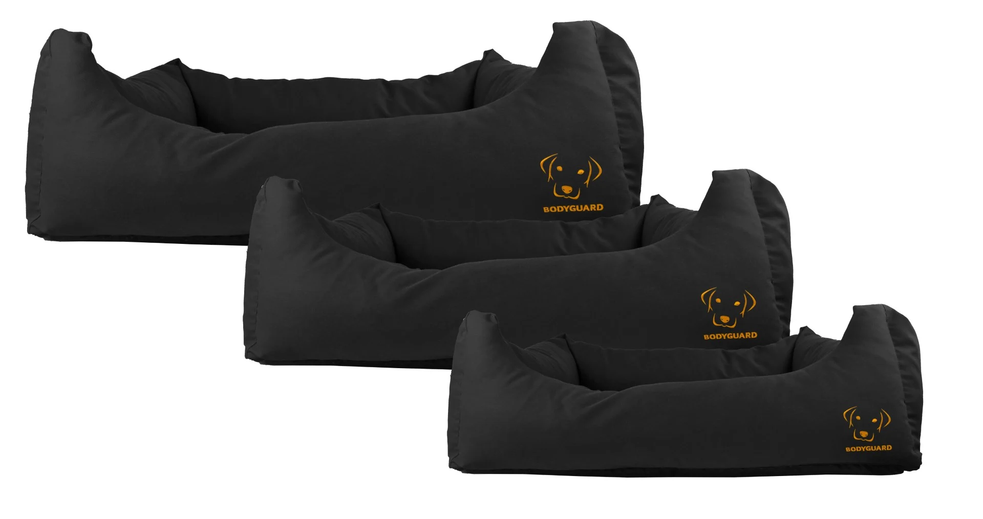 Couchage pour chien avec dessus imprégné et dessous antidérapant, noir, S 65 x 55 cm – Bodyguard Sofa Bed – Image 4